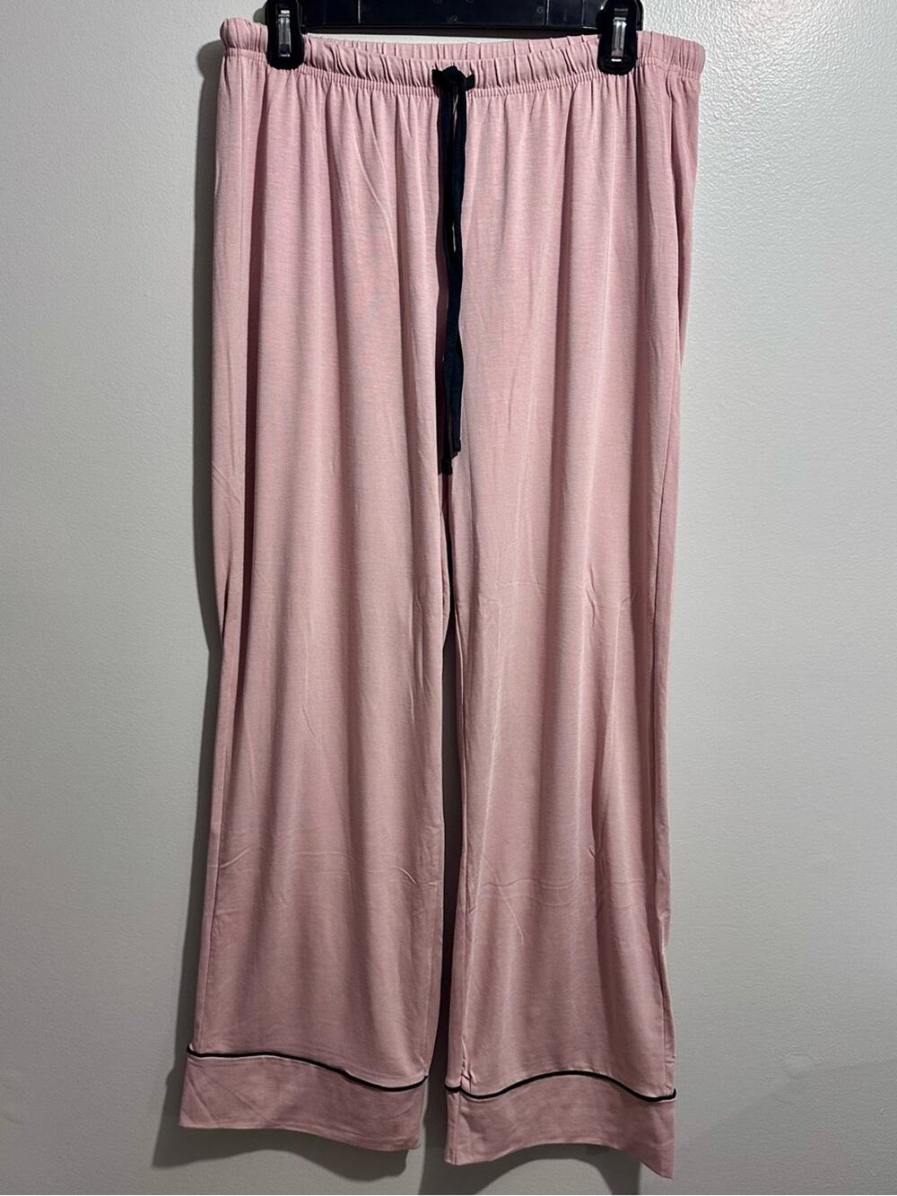 Como Sleep Dusty Pink Lounge Pants with Black Drawstring Size M (1259)
